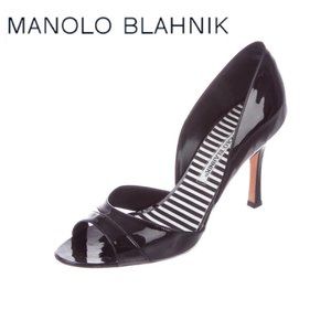Manolo Blahnik black patent leather d’Orsay